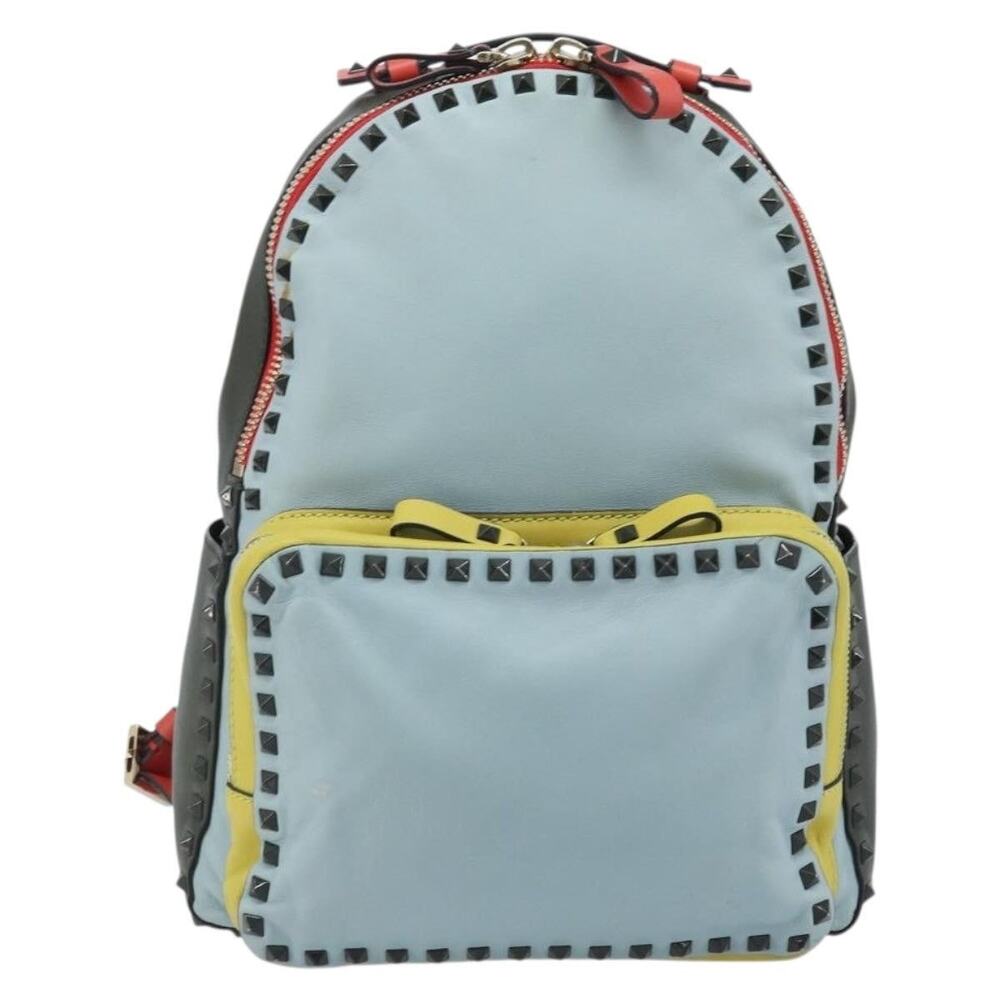 Valentino Leather Backpack Light Blue